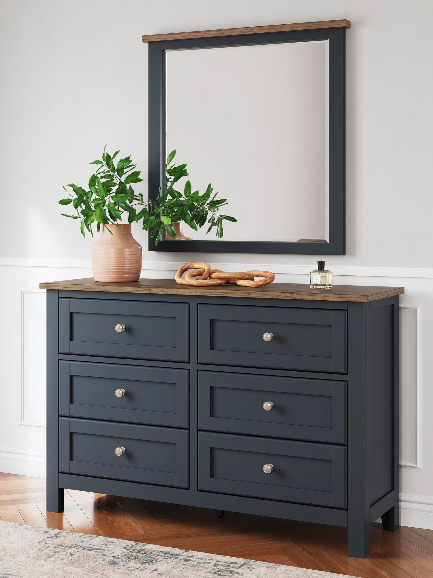 Landocken Queen Panel Headboard, Dresser, Mirror, Chest and Nightstand