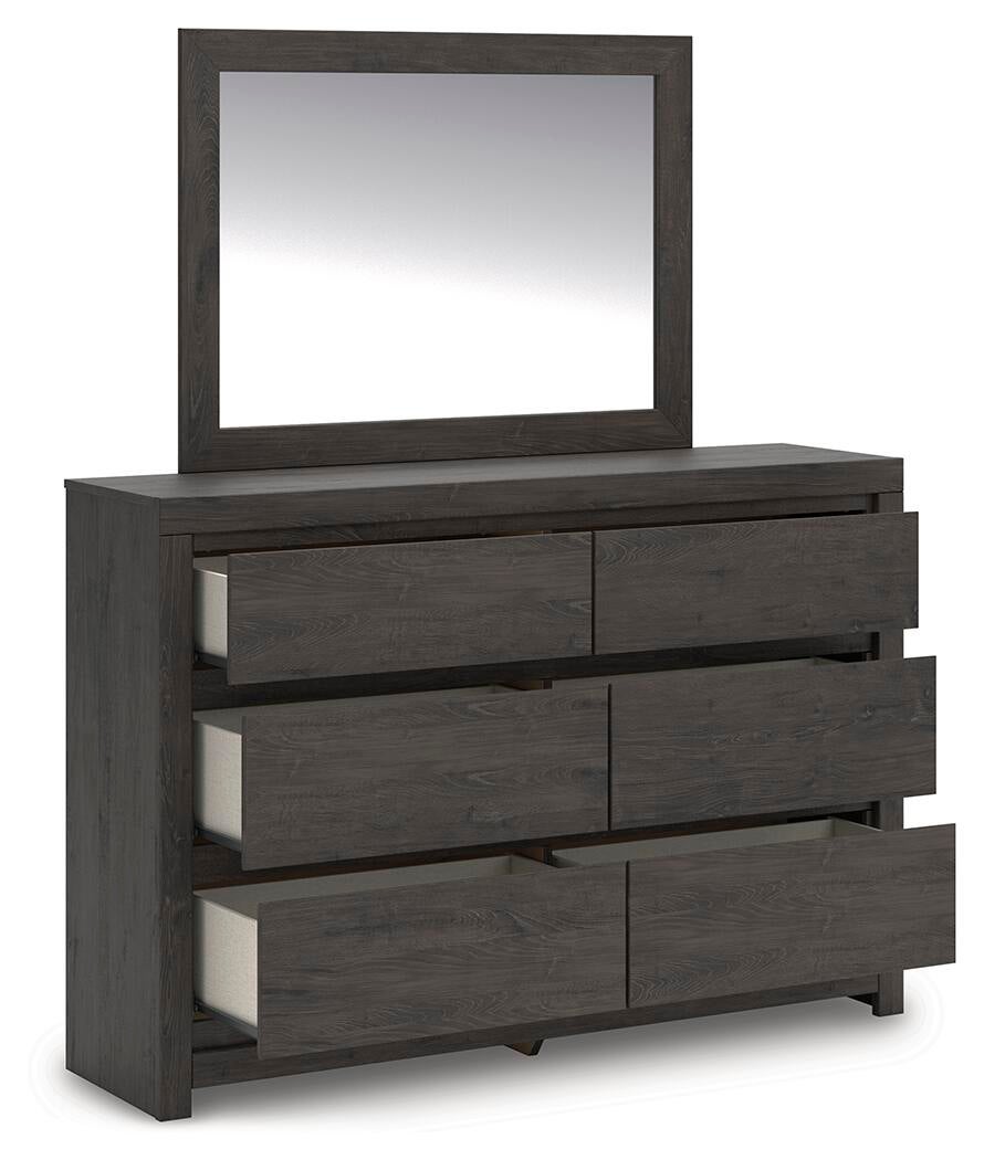 Fraluna King Panel Bed, Dresser, Mirror and Nightstand