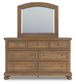 Feddinger California King Storage Sleigh Bed with Mirrored Dresser
