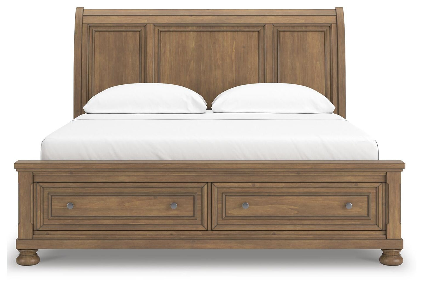Feddinger California King Storage Sleigh Bed with Mirrored Dresser