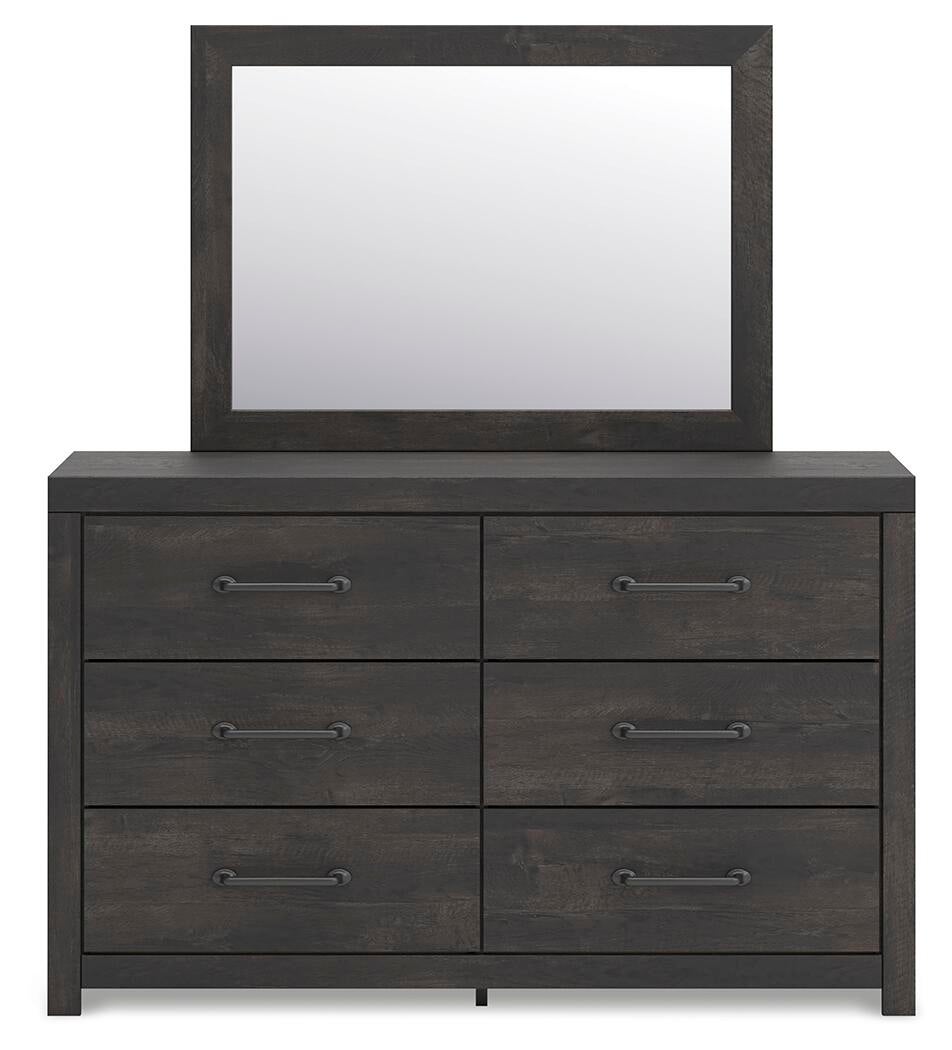 Delmorta Twin Panel Storage Bed, Dresser, Mirror, Chest and Nightstand