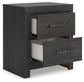 Delmorta Full Panel Storage Bed, Dresser, Mirror and Nightstand
