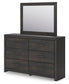 Delmorta Twin Panel Bed with Storage, Dresser, Mirror, Chest and Nightstand