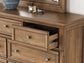 Vandenmore King Storage Sleigh Bed with Mirrored Dresser
