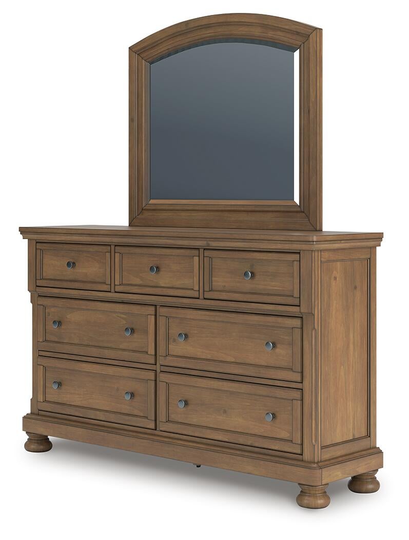 Vandenmore King Panel Bed with Mirrored Dresser