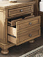 Vandenmore Queen Storage Sleigh Bed with Mirrored Dresser and Nightstand