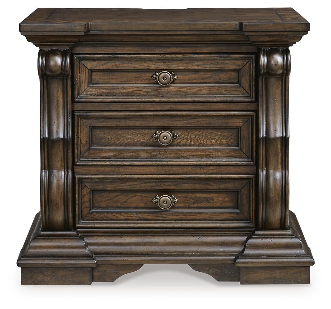Maylee Queen Canopy Bed, Dresser, Mirror and Nightstand