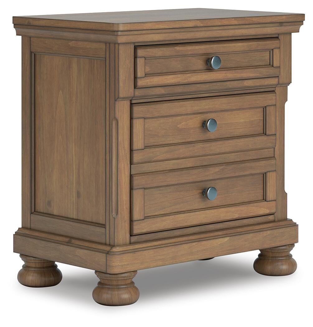 Vandenmore King Panel Bed with Mirrored Dresser and Nightstand