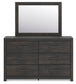 Delmorta Queen Panel Bed, Dresser, Mirror and Nightstand