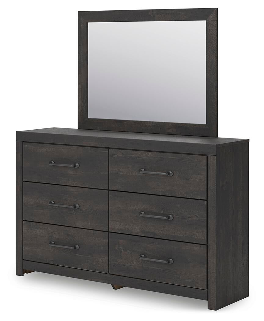 Delmorta Queen Panel Bed, Dresser, Mirror and Nightstand