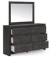 Hollivern Full Panel Bed, Dresser, Mirror and Nightstand