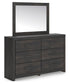 Hollivern Full Panel Bed, Dresser, Mirror and Nightstand