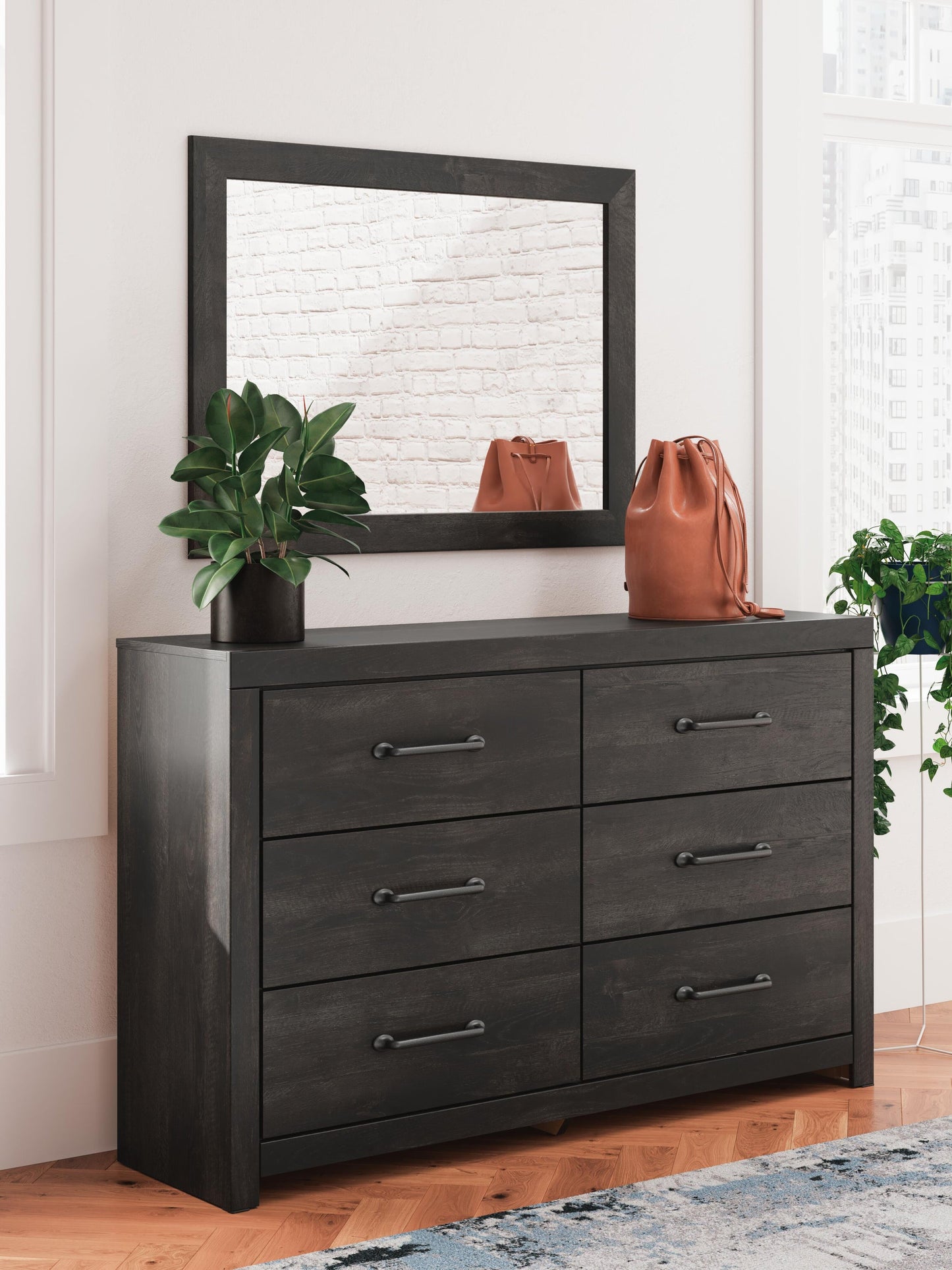 Hollivern Full Panel Bed, Dresser, Mirror and Nightstand