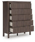 Cadmori Twin Upholstered Panel Platform Bed, Dresser, Mirror, Chest and Nightstand