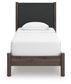 Cadmori Twin Upholstered Panel Platform Bed, Dresser, Mirror, Chest and Nightstand