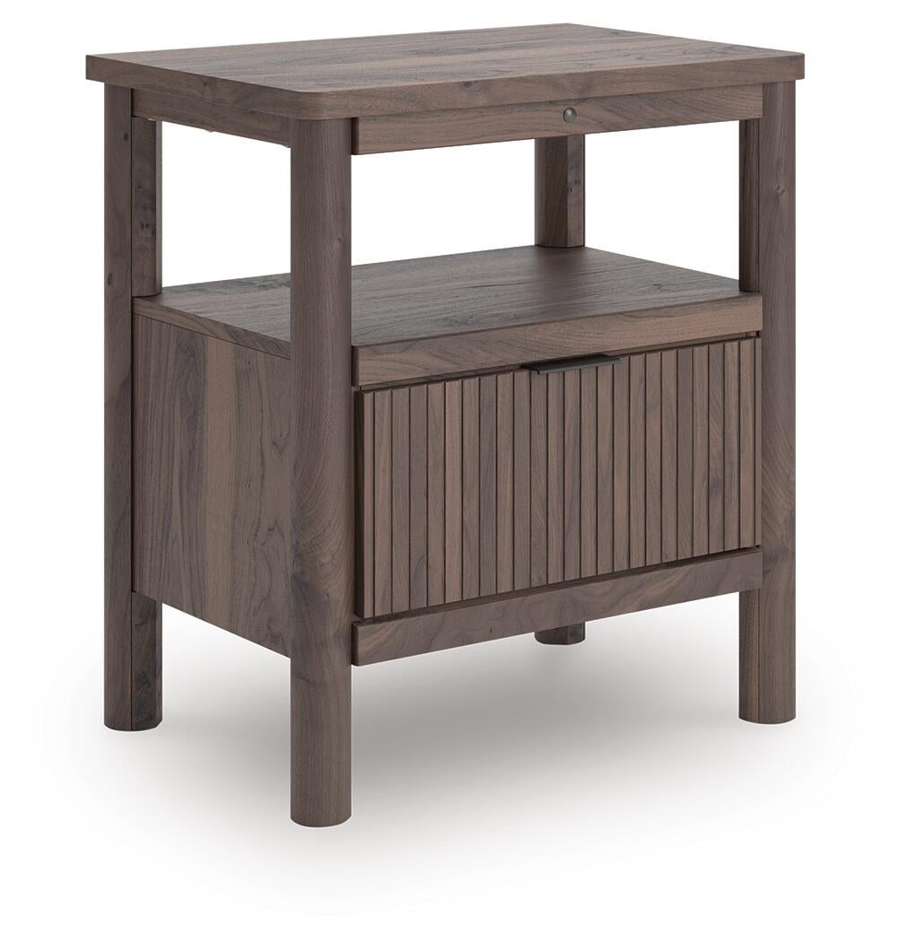 Cadmori Twin Panel Platform Bed, Dresser, Mirror and Nightstand