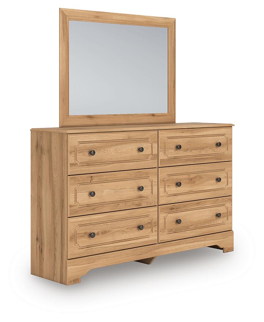 Aleaport Twin Panel Bed with Mirrored Dresser and Nightstand