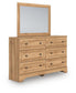 Aleaport Twin Panel Bed with Mirrored Dresser and Nightstand