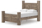 Rusticott Queen Poster Bed with Mirrored Dresser