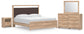 Kinlanni King Upholstered Platform Bed, Dresser, Mirror and Nightstand