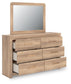 Kinlanni King Upholstered Platform Bed, Dresser, Mirror and Nightstand