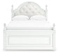 Kozlani Full Upholstered Panel Bed, Dresser, Mirror and Nightstand