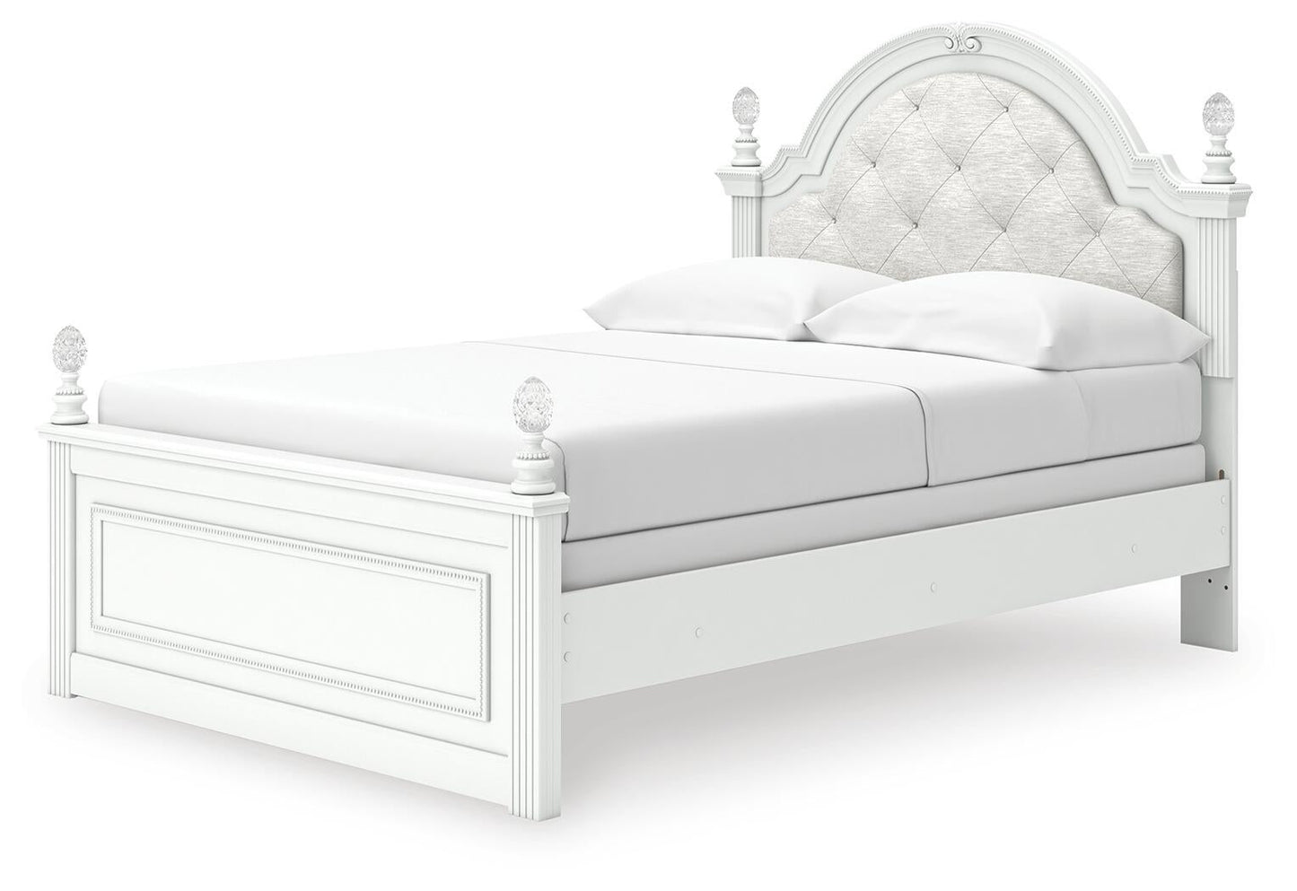 Kozlani Full Upholstered Panel Bed, Dresser, Mirror and Nightstand