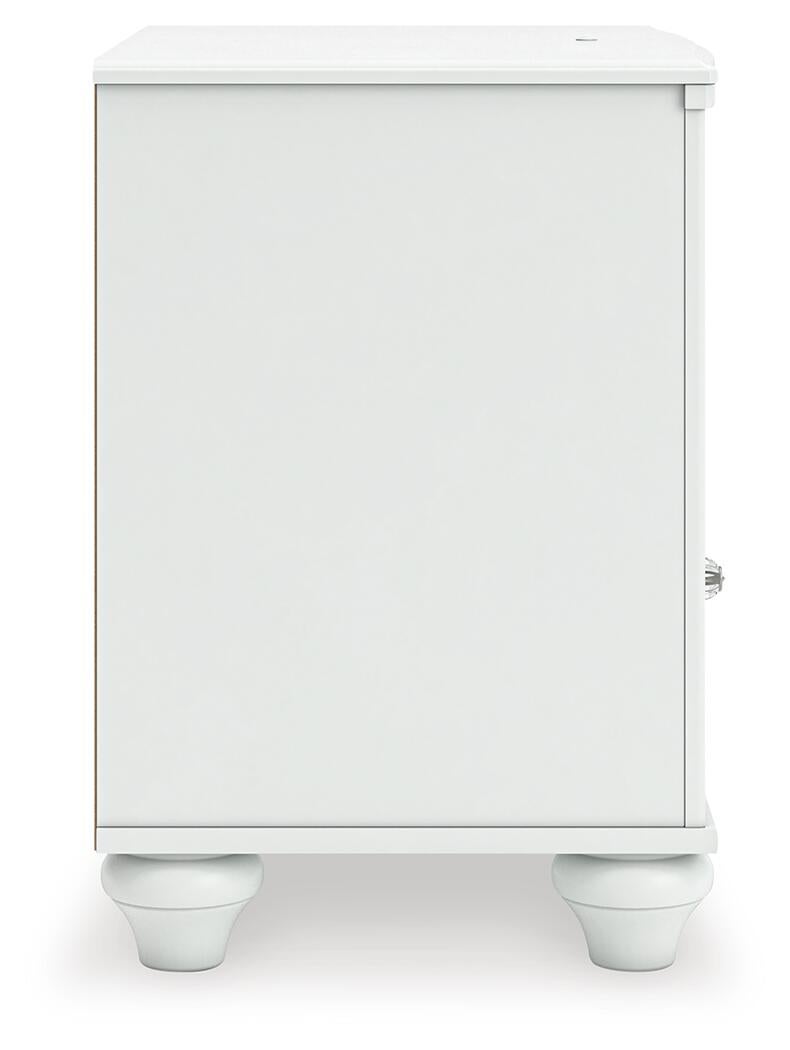 Kozlani Full Upholstered Panel Bed, Dresser, Mirror and Nightstand