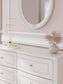 Kozlani Twin Upholstered Panel Bed, Dresser, Mirror and Nightstand