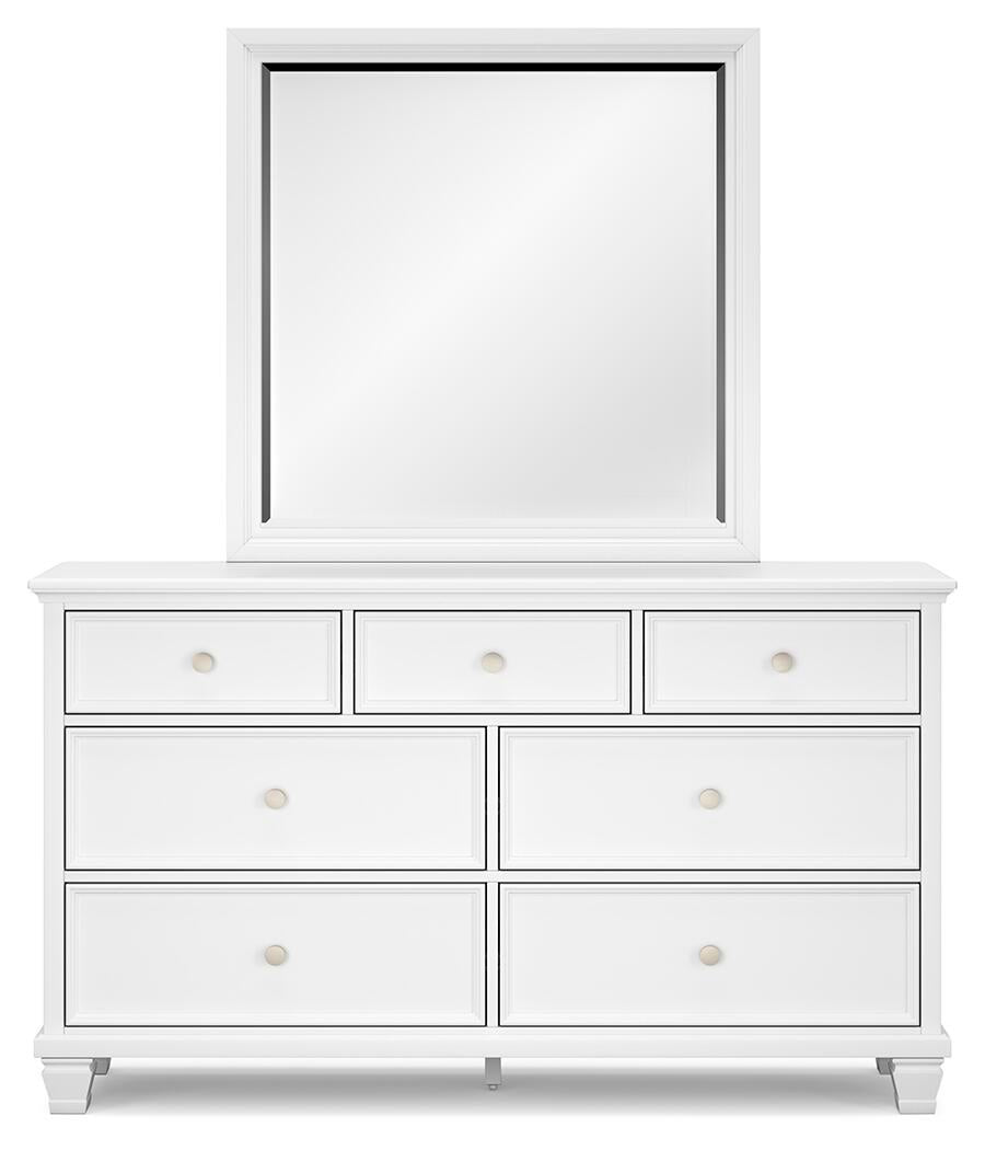 Fortman Queen Panel Storage Bed with Mirrored Dresser and Nightstand
