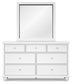 Fortman Queen Panel Storage Bed with Mirrored Dresser and Nightstand