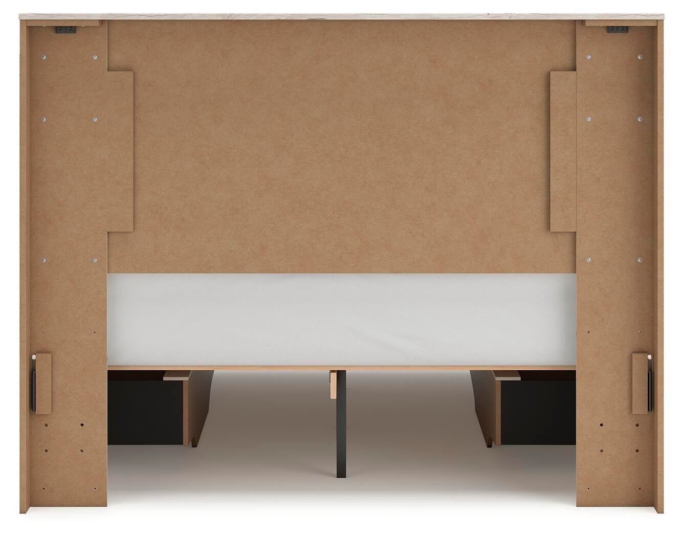 Lawroy Queen Panel Bed with Storage, Dresser and Mirror