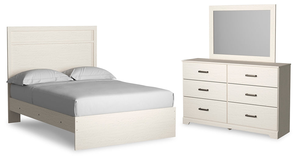 Stelsie Full Panel Bed with Mirrored Dresser