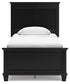 Lanolee Twin Panel Bed with Mirrored Dresser and Nightstand