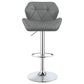 Berrington Upholstered Adjustable Bar Stool Grey (Set of 2)