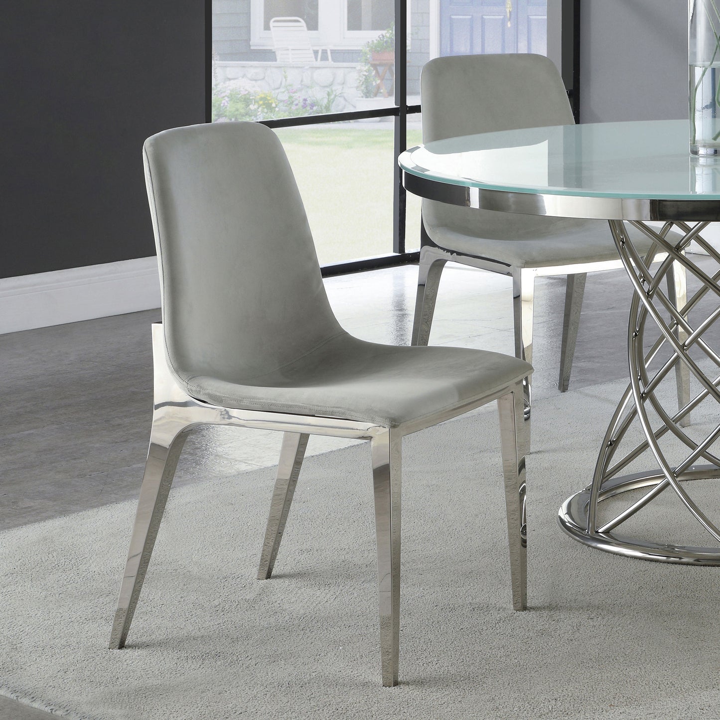 Irene Upholstered Dining Side Chair Light Grey (Set of 4)