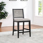 Elodie Wood Counter Chair Grey and Black (Set of 2)