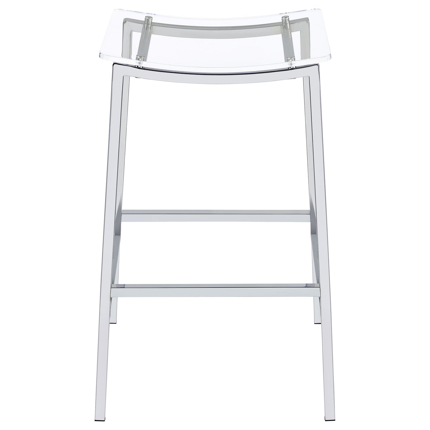 Jovani Acrylic Backless Bar Stool Chrome (Set of 2)