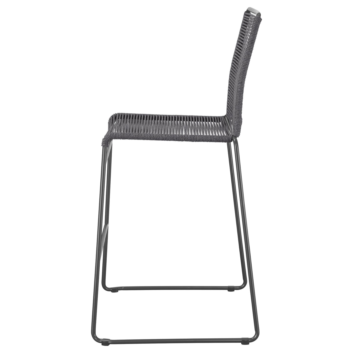 Jerome Woven Rope Metal Bar Chair Charcoal (Set of 2)