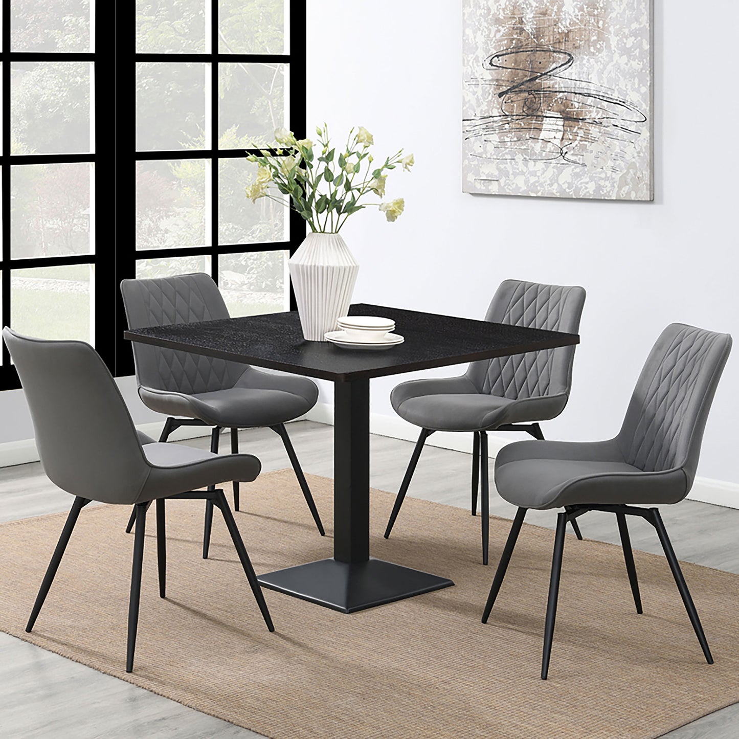 Diggs Upholstered Swivel Dining Side Chair Grey (Set of 2)