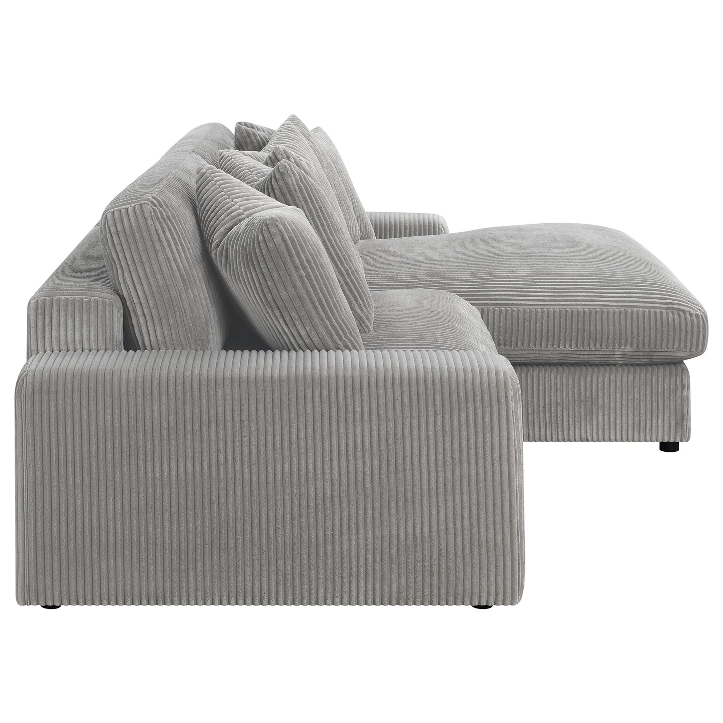 Blaine Upholstered Reversible Chaise Sectional Sofa Fog