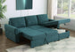 Samantha Upholstered Storage Sleeper Sectional Sofa Teal