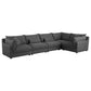 Sasha 5-piece Upholstered Modular Sectional Barely Black