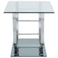 Danville Square U-Shaped Glass Top Side End Table Chrome