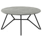 Hadi Round SmartTop Coffee Table Cement and Gunmetal