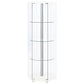 Zahavah 4-shelf Hexagonal Clear Glass Curio Cabinet White